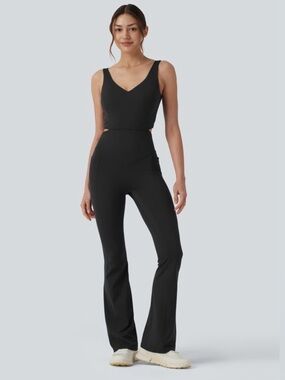 HALARA Ultrasculpt Tummy Control Flare Workout Jumpsuit NWOT!